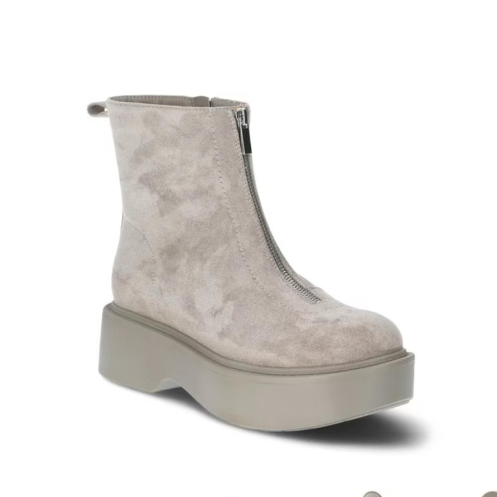 Lug Sole Front Zip Boots